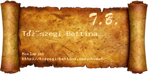 Tószegi Bettina névjegykártya