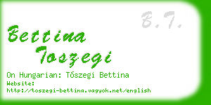 bettina toszegi business card
